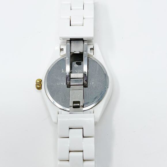 Kate Spade New York White Live Colorfully Watch Gold Tone Ladies Lightweight - Picture 8 of 10